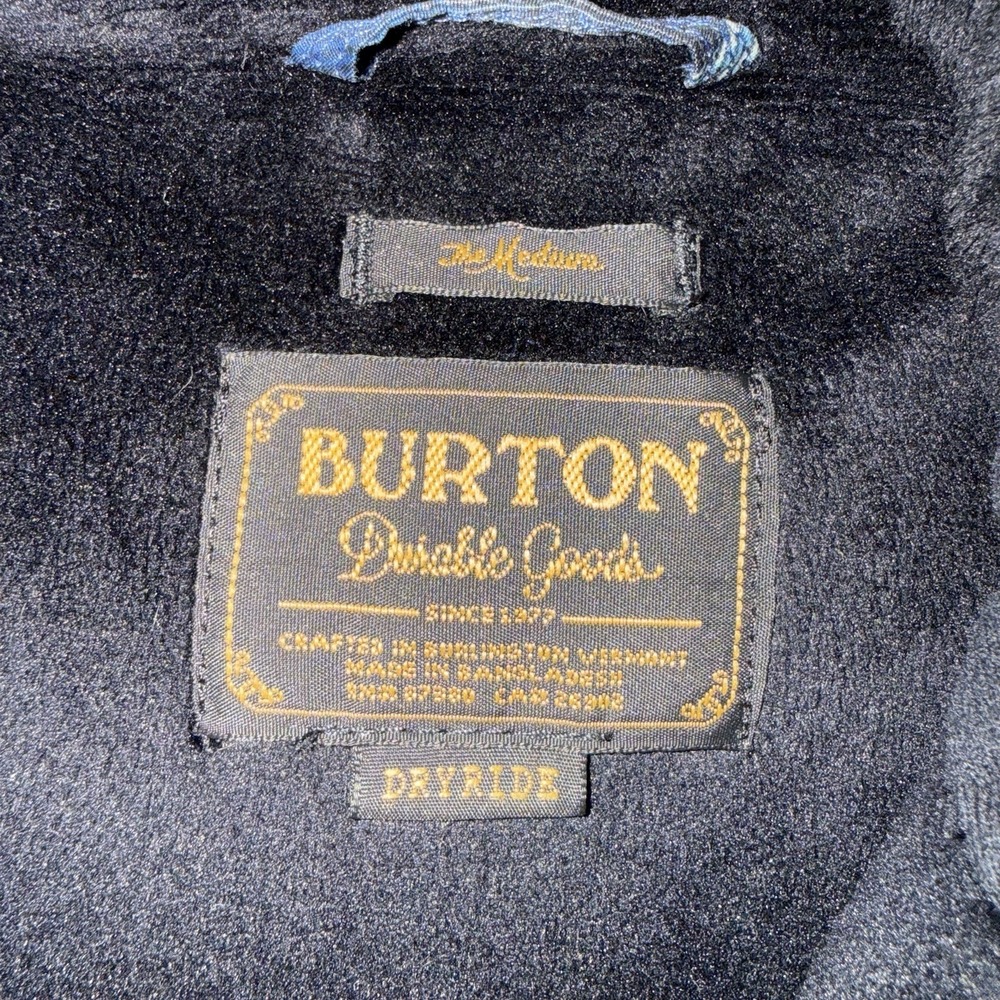 Burton DryRide Boys Jacket Medium Blue Plaid Hooded Insulated Ski Snow Coat Warm - Picture 3 of 9